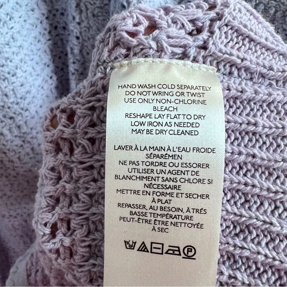 Free People Alicia blue ombre crochet sweater